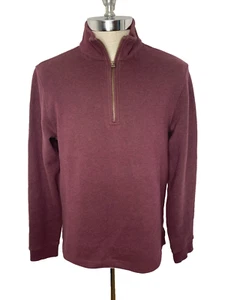 LL Bean Fleece Shirt Sweatshirt 1/4 Zip Maroon Top Womens M Long Sleeve - Picture 1 of 6