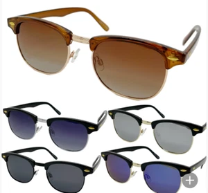 Gafas de sol polarizadas retro vintage UV400 medio marco metálico gafas de sol club (#130) - Imagen 1 de 10