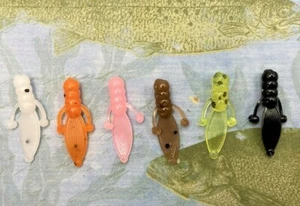 90 Jigs-6pkgs-1" Paddle Bait Fishing Crappie Ice Soft Plastic Micro Ice Panfish - Picture 1 of 4