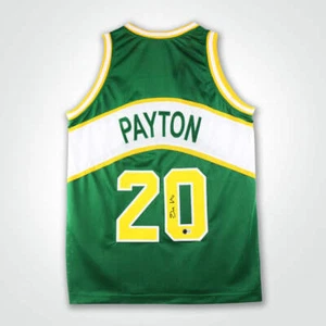 Gary Payton Signed Green Pro-Style Basketball Jersey - Picture 1 of 3