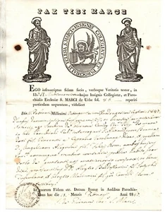 crv 225 - 1847 - Rom - Pfarrei S. Rahmen - Heiratsurkunde - Bild 1 von 1