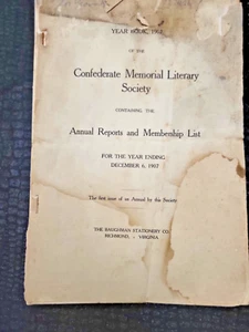 1907-SOCIETÀ LETTERARIA COMMEMORATIVA CONFEDERATA-RELAZIONI ANNUALI E LISTA MEMBRI-1° EMISSIONE - Foto 1 di 8