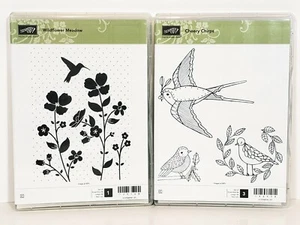 Stampin Up Fröhliches Zwitschern & Wildblumenwiesen Gummistempelsets unbenutzt  - Bild 1 von 5