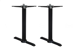 black premium cast iron twin pedestal twinbase table base dining restaurant - Picture 1 of 3