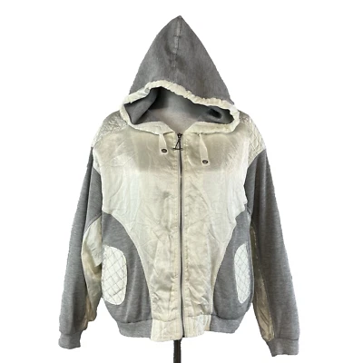 East West Windbreaker Ski Jacket Women's size Large Puffy Gray Beige Vintage - Image 1 of 4
