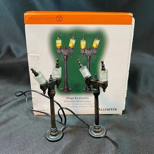 Department 56 Halloween Street Lamps Tested Works Includes AC/DC Adapter - Picture 1 of 4