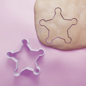 Sheriff Badge Cookie Cutter - Fondant - Biscuit - 3 Sizes - Police Badge - Picture 1 of 3
