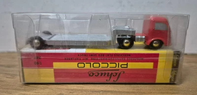 Schuco Piccolo Mercedes Sattelzugmaschine Tieflader 742 rot / silber OVP 1:90 - Bild 1 von 3