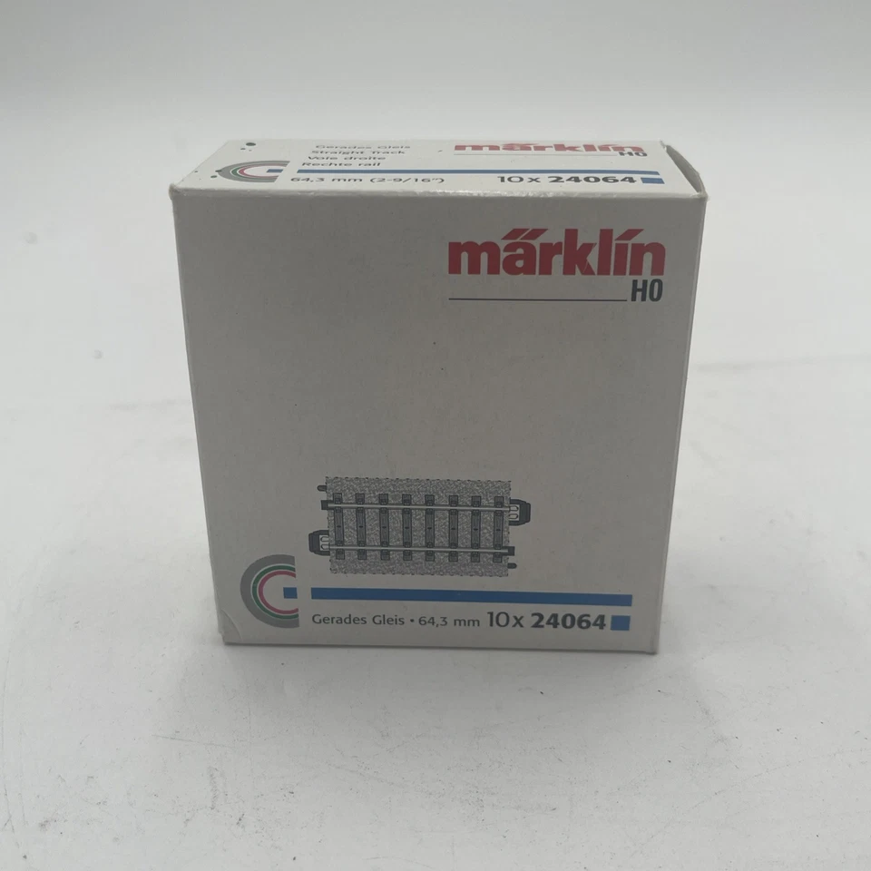 Märklin 24064 Straight C Track Length 64.3 mm / 2-9/16" (10pc) - Image 1 of 4