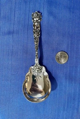 Cuchara de gelatina de plata esterlina rosa nupcial Alvin - 65/8′′ Rose Bowl 1903 antigua Foto 1 de 4