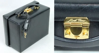 Auténtico bolso de caja de cuero negro MARK CROSS Grace de colección Foto 1 de 4