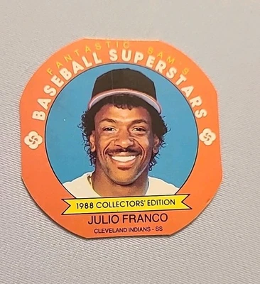 JULIO FRANCO 1988 FANTASTIC SAM'S BASEBALL DISC/ Cleveland Indians  - Image 1 of 2