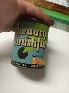 Lata de pintura completa Beauty By The Brush 1947 vintage hecha por barniz Brooklyn... - Imagen 1 de 8