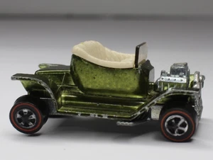 Vintage 1968 Hot Wheels Redline Hot Heap Olive Green White Interior USA w Button - Bild 1 von 7