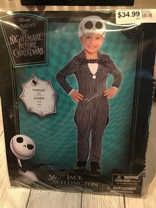Disney Nightmare Before Christmas Jack Skellington Toddler Costume 3-4 NEW - Picture 1 of 2