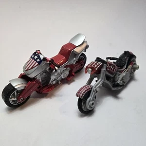 2008 Marvel Spider-Man Motor Bike Chopper and 2010 Captain America Bike Hasbro - Picture 1 of 13