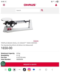 Ohaus Dial-O-Gram 1610-00 Triple Beam Balance (610g x 0.1g) NIB - Picture 1 of 9