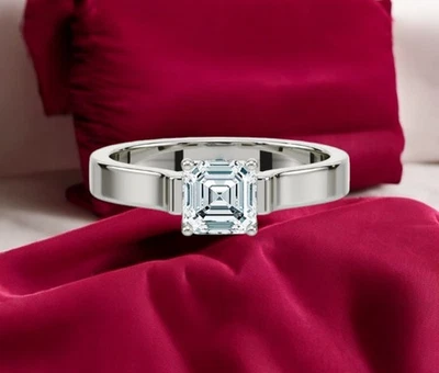 2,00 ct Asscher-Schliff IGI-zertifiziert im Labor gezüchteter Diamant Ehering... - Bild 1 von 4