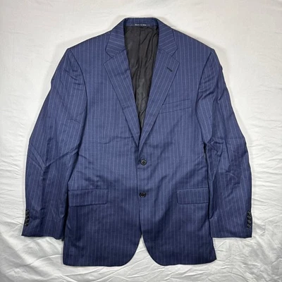 Blazer Burberry London masculino 40R listra azul marinho 100% lã feito nos EUA - Imagem 1 de 4
