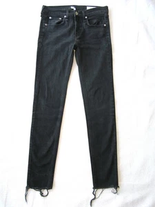 rag + bone Skinny Ankle Mid-Rise Jeans Women Size 26 Black + Stretch L26.5 - Picture 1 of 10