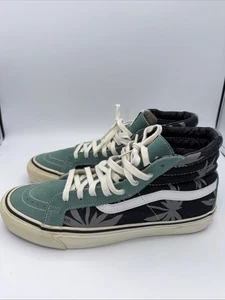 VANS Originals Sk8-Hi LX Size 11 Palm Weed Leaf Black Beryl Green Rare! - Picture 1 of 6