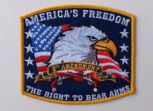 AMERICA'S FREEDOM EL DERECHO A PORTAR ARMAS 2ª ENMIENDA Parche Bordado Planchado - Imagen 1 de 4