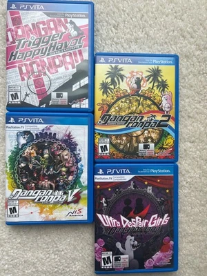 Danganronpa 1+2+V3+Ultra Despair Girls Playstation PS Vita Games Lot -tested- - Image 1 of 4