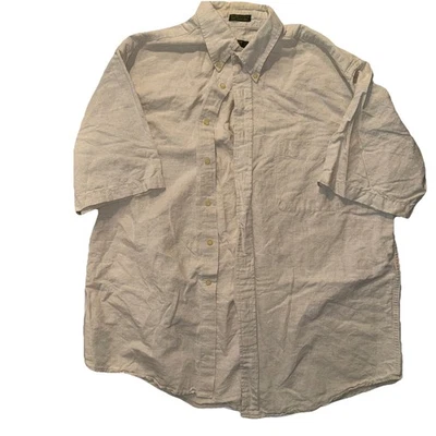 Club Room Shirt Men XL Beige Luxury 100% Linen Cotton Button Casual Preppy Beach - Image 1 of 4