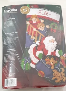 Bucilla Kit Calza Natalizia Feltro No Peeking 85268 Paillettes Perline Sigillato Nuovo - Foto 1 di 18