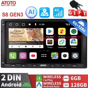ATOTO S8Ultra NEW 7" 2DIN 4G LTE Car Stereo 6+128G Wireless Android Auto CarPlay - Picture 1 of 8