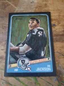 Football Art Card Print of Bo Jackson, 88 Rookie Card Raiders - Picture 1 of 2