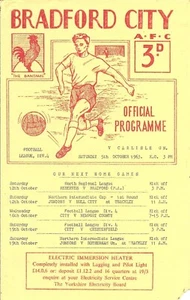 Bradford City v Carlisle United 5-10-1963 Fourth Division - Picture 1 of 1