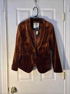 Allegra K Russet Brown Velvet Party Event Occassion Jacket Blazer “SizeXS” - Picture 1 of 11