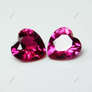2.85 Ct NATURAL Bloody RED Ruby Heart Shape 6x6 mm Pair CERTIFIED Loose Gemstone - Picture 1 of 10