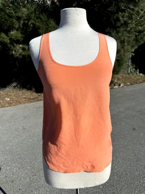 Top French Connection 0 EE. UU. Naranja Tanque Seda Sin Mangas Cuello Redondo Adulto Mujer Foto 1 de 4