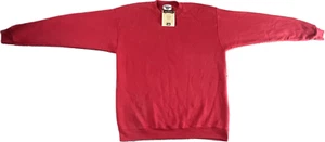 Vintage 90s Lee Heavyweight Blank Red Pullover Sweatshirt Size Large Made In USA - Picture 1 of 19