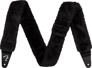 Genuine Fender Poodle Plush Guitar Strap - BLACK - Picture 1 of 3