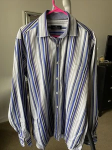 Bugatchi HERREN Vintage Herren Knopfleiste Shirt L mehrfarbig 100 % Baumwolle EUC - Bild 1 von 14