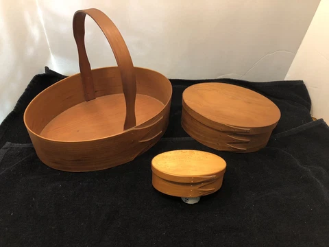 3 Canterbury Shaker Village Oval Boxes/Basket Cover