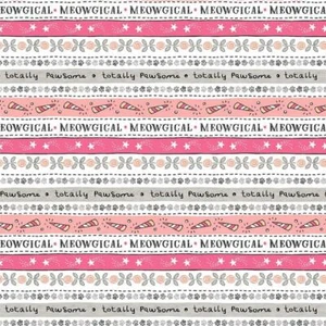Feline Drive Fabric MEOWGICAL Playful Stripe Multi Fat Quarter (18"x22") FQ - Picture 1 of 1