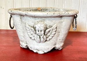 Cast Stoneware Angel Cherub Planter Pot - Picture 1 of 7