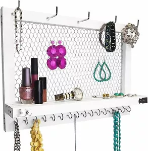 Outshine Jewelry Display Organizer Holder Wall Mounted Solid Wood Durable - Picture 1 of 27