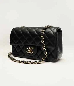 NWT Chanel Mini Flap Bag - Black Lambskin GHW -Paris Rue Cambon- Receipt BOX - Picture 1 of 14