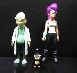 lot of 3 FUTURAMA LEELA PROFESSOR FARNSWORTH Nibbler TOYNAMi ACTION FIGURE - Picture 1 of 3