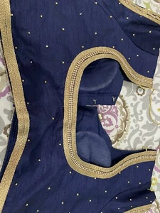Blusa sari confeccionada blusa de seda de diseñador, blusa sari con mangas desmontadas - Imagen 1 de 4