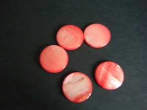Mother of Pearl Flat Beads/Discs/Gaming Counters Coral Colour New - Picture 1 of 2