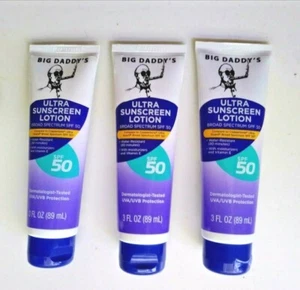 Big Daddy's  Ultra SUNSCREEN Lotion,  50 SPF, 3oz.tubes  you get 3 tubes new - Picture 1 of 2