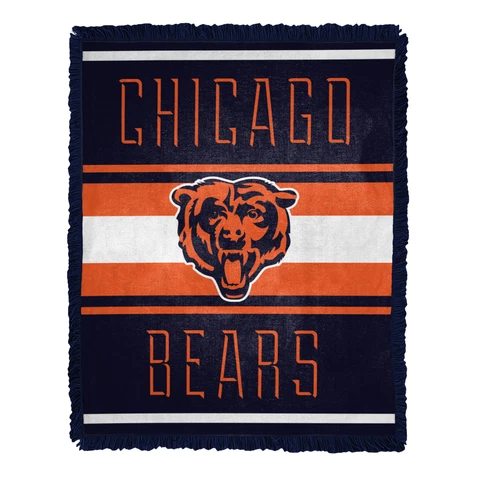Northwest NFL Chicago Bears Nose Tackle Woven Jacquard Throw Blanket Cover