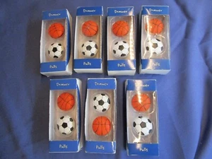 Lot of 14 Sports Balls Basketball Soccer Kids Cabinet Knob Drawer Pulls Hardware - Picture 1 of 5
