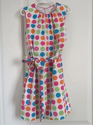 Strasburg girls size 5 multi color polka dot sleeveless lined dress - Image 1 of 4